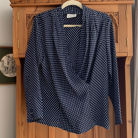 Women’s Additions Polka Dot Blouse - Picture 1 of 8